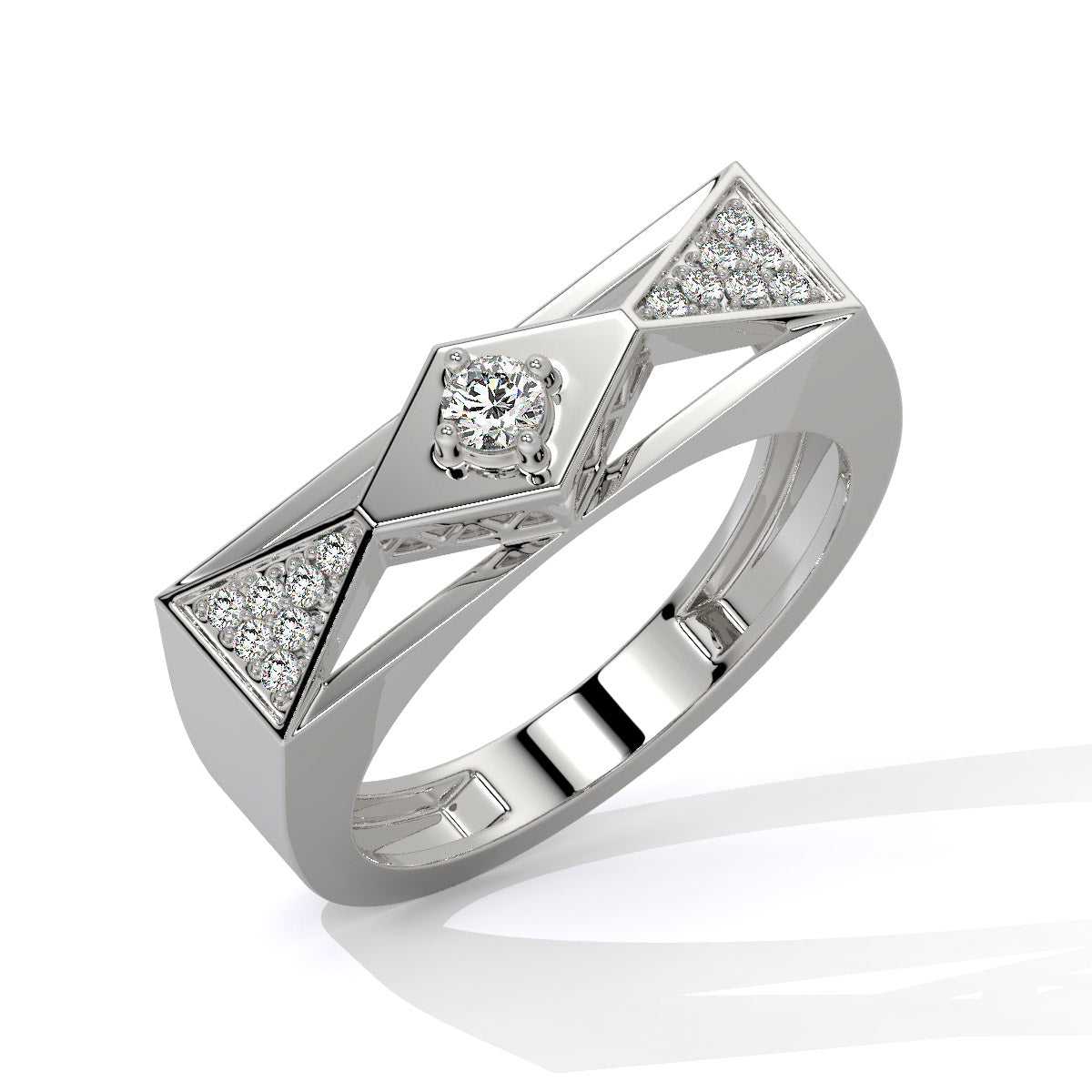 GeoLuxe Tri-Shape Men's Diamond Ring