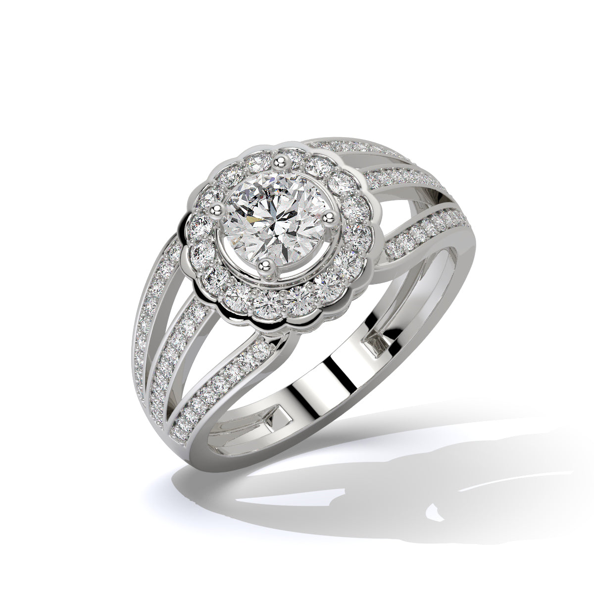 Split-Shank Diamond Ring