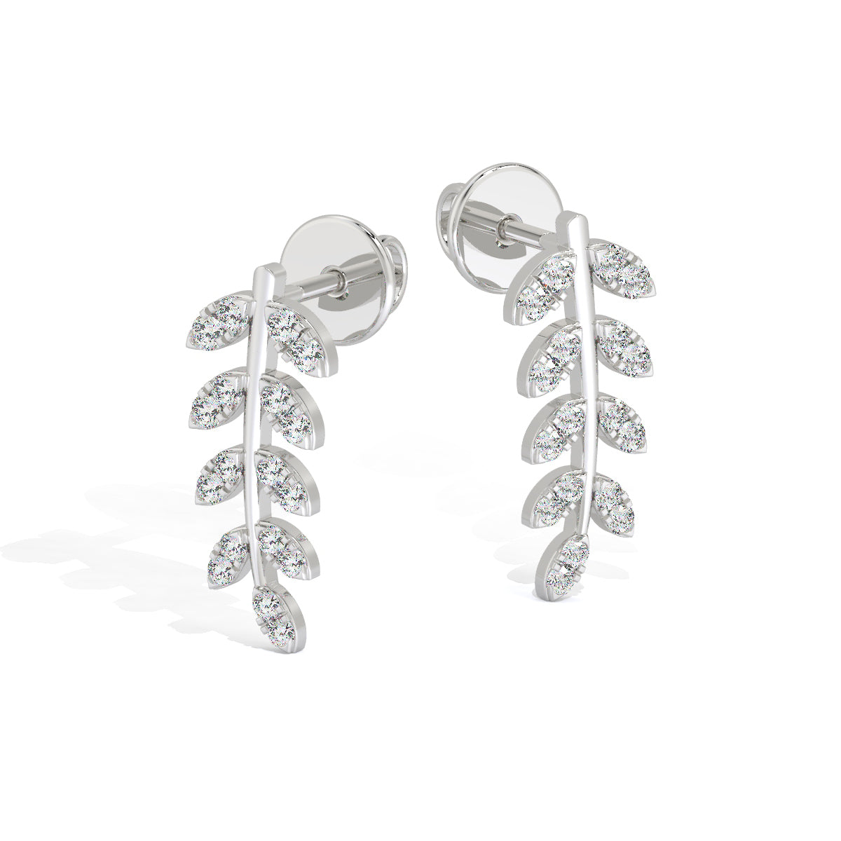 Leaf Diamond Ear Climbers