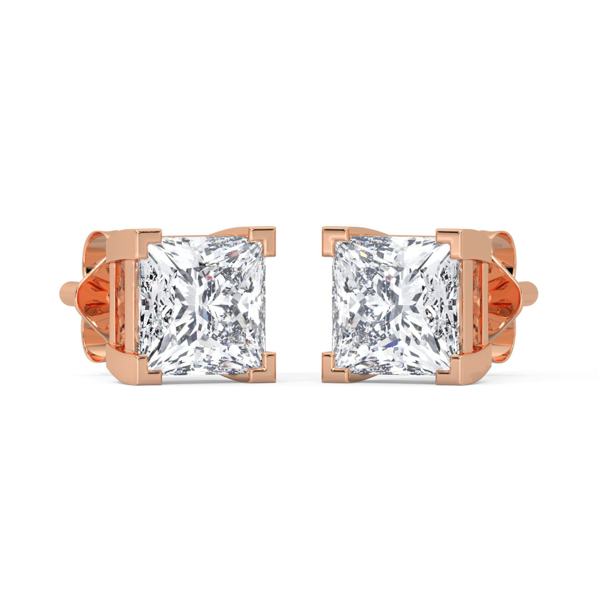 Princess-Cut Diamond Studs
