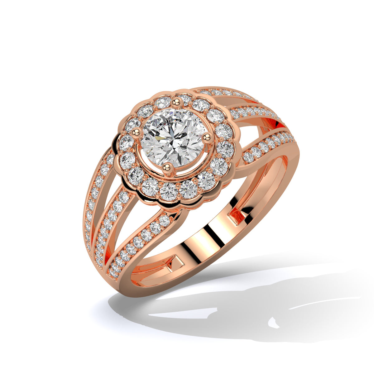 Split-Shank Diamond Ring