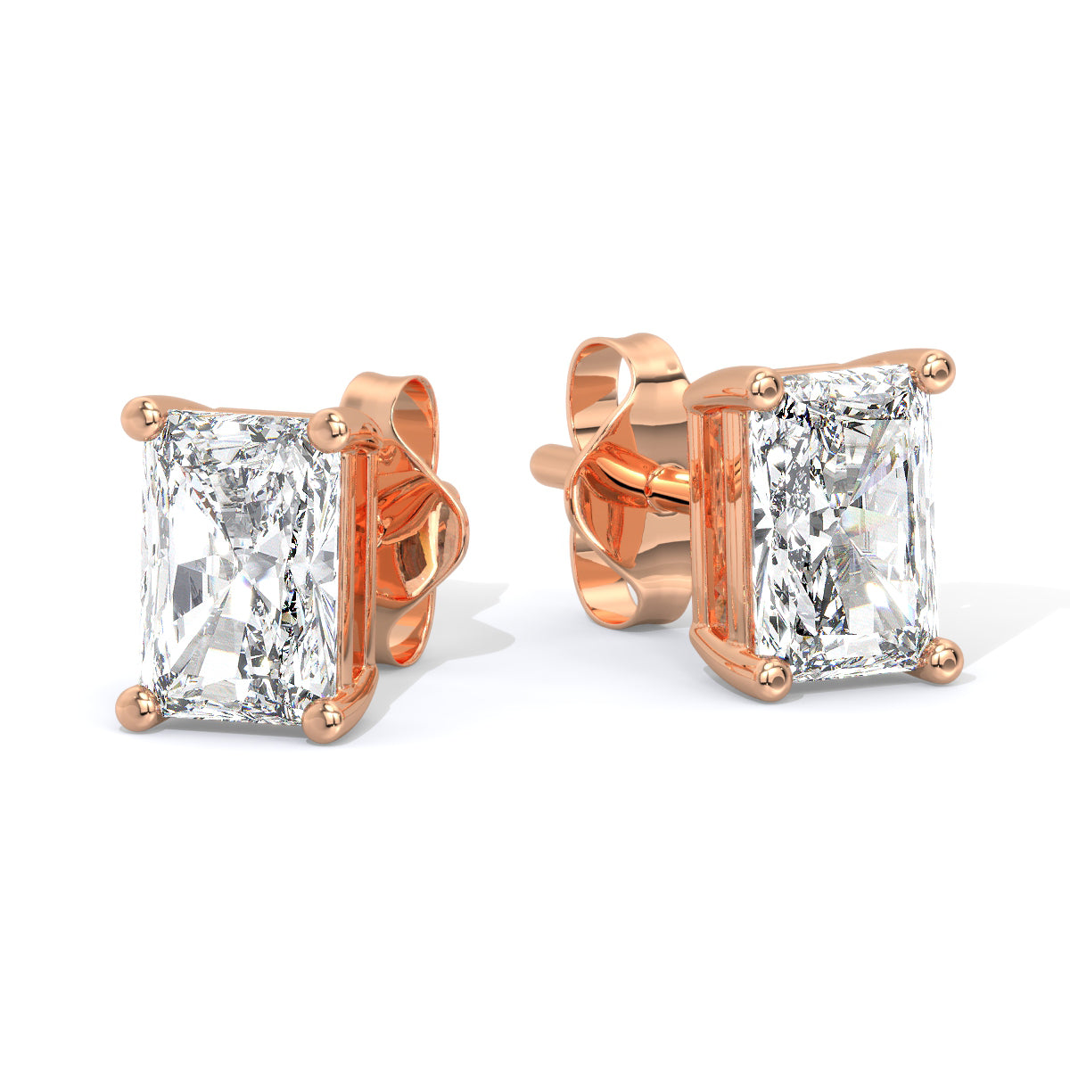 Radiant-Cut Diamond Studs