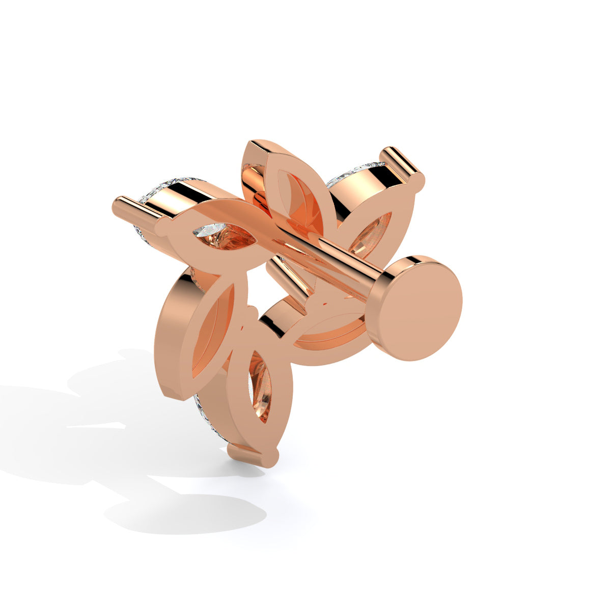 Dewdrop Blossom Diamond Nose Pin