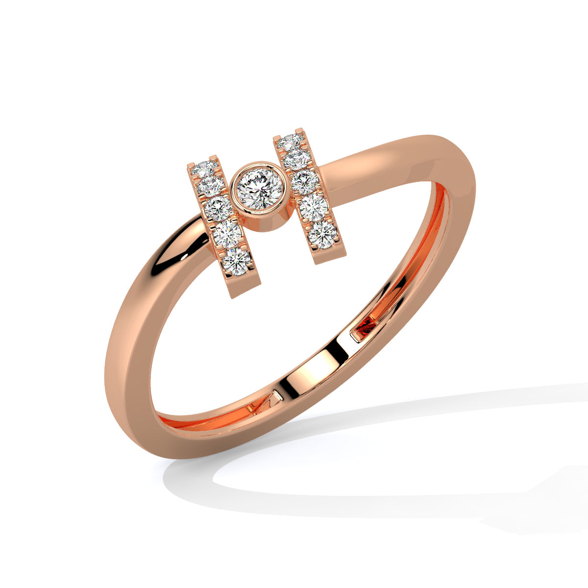 Gleam Hinge Modern Art Diamond Ring
