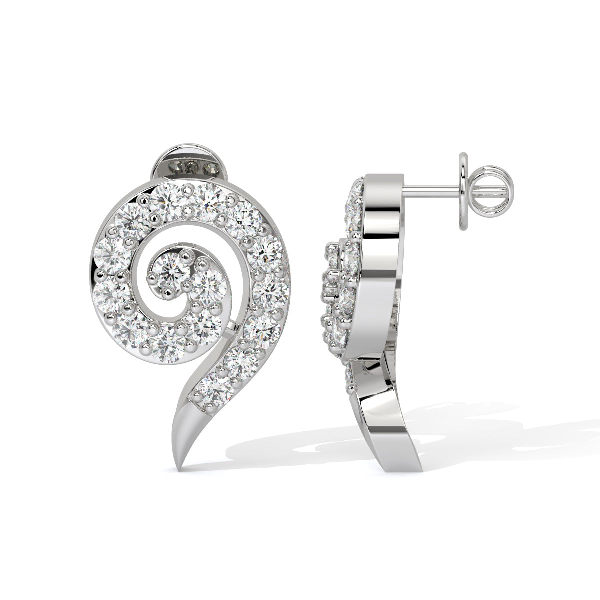 Spiral Gleam Diamond Studs
