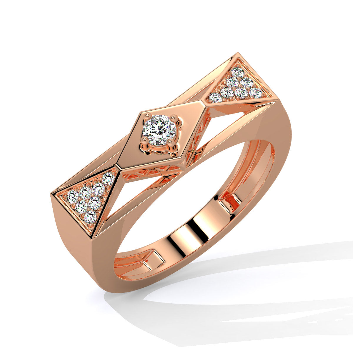 GeoLuxe Tri-Shape Men's Diamond Ring