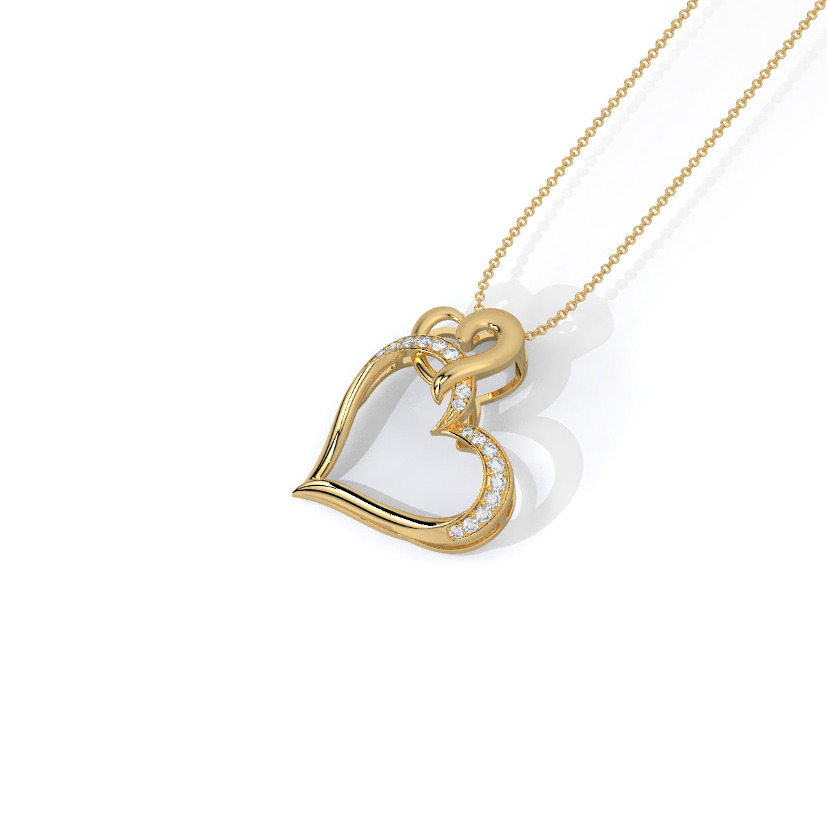 Elegant Heart Diamond Pendant