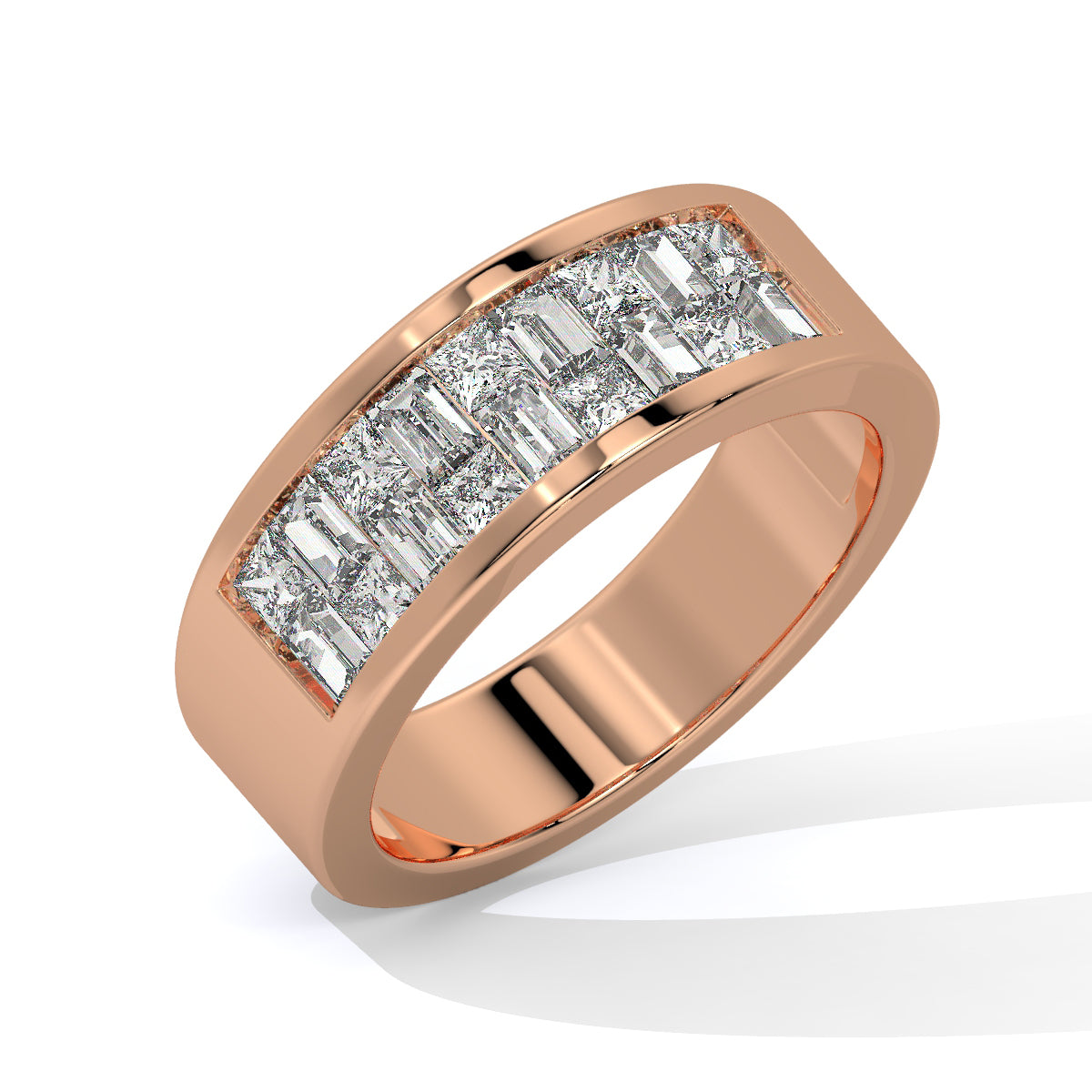 Elegant Diamond Channel-Set Men's Ring