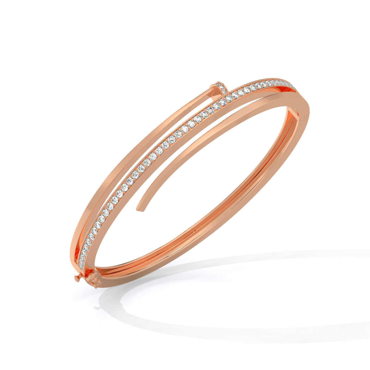Sleek Contour Diamond Bangle