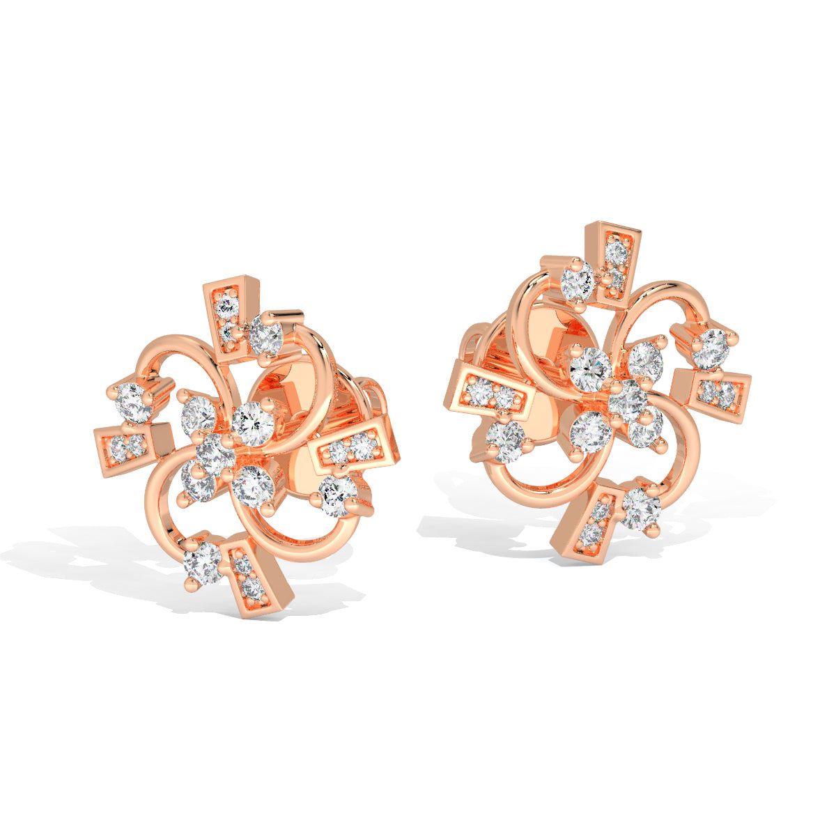 Twirl Bloom Diamond Studs