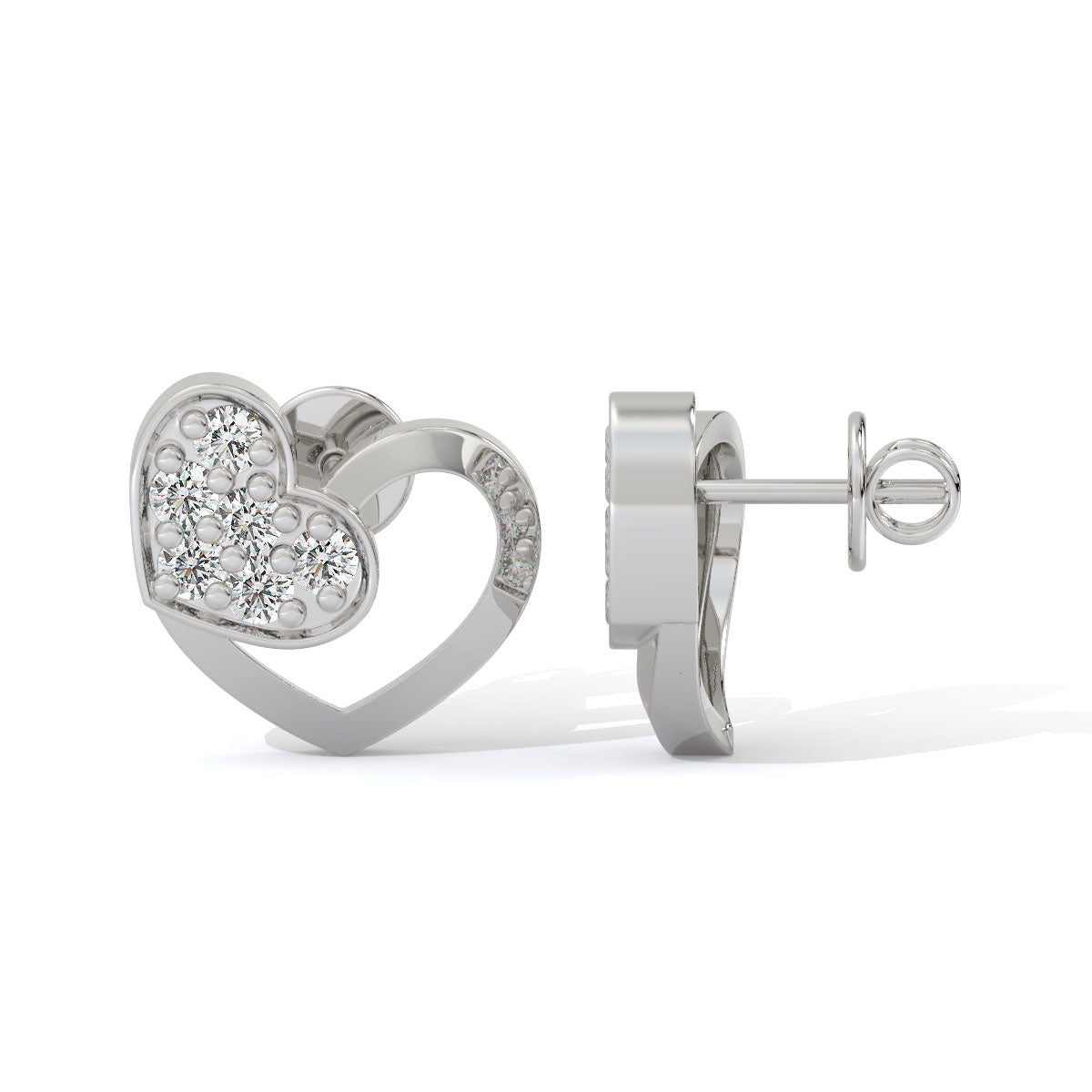 Sparkling Heartbeat Diamond Studs