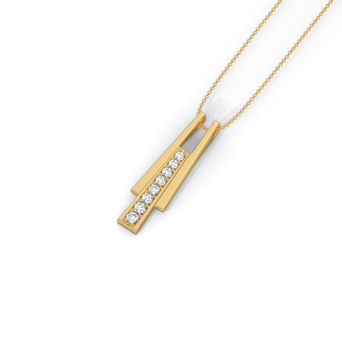 Sleek Elegance Diamond Bar Pendant