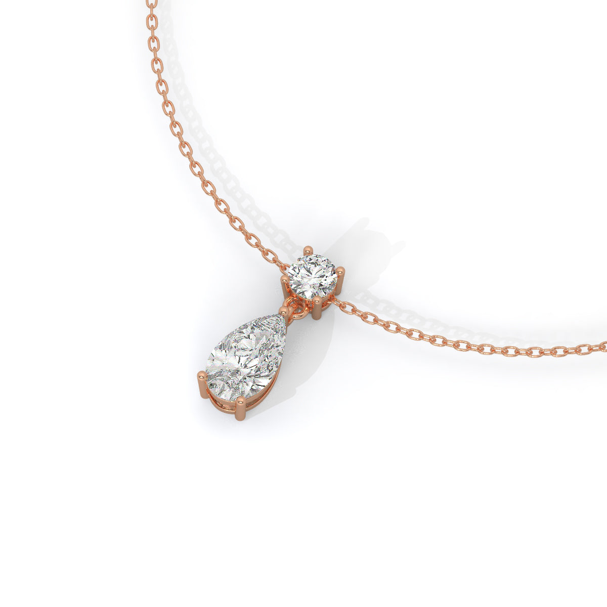 Pear-Cut Diamond Drop Pendant