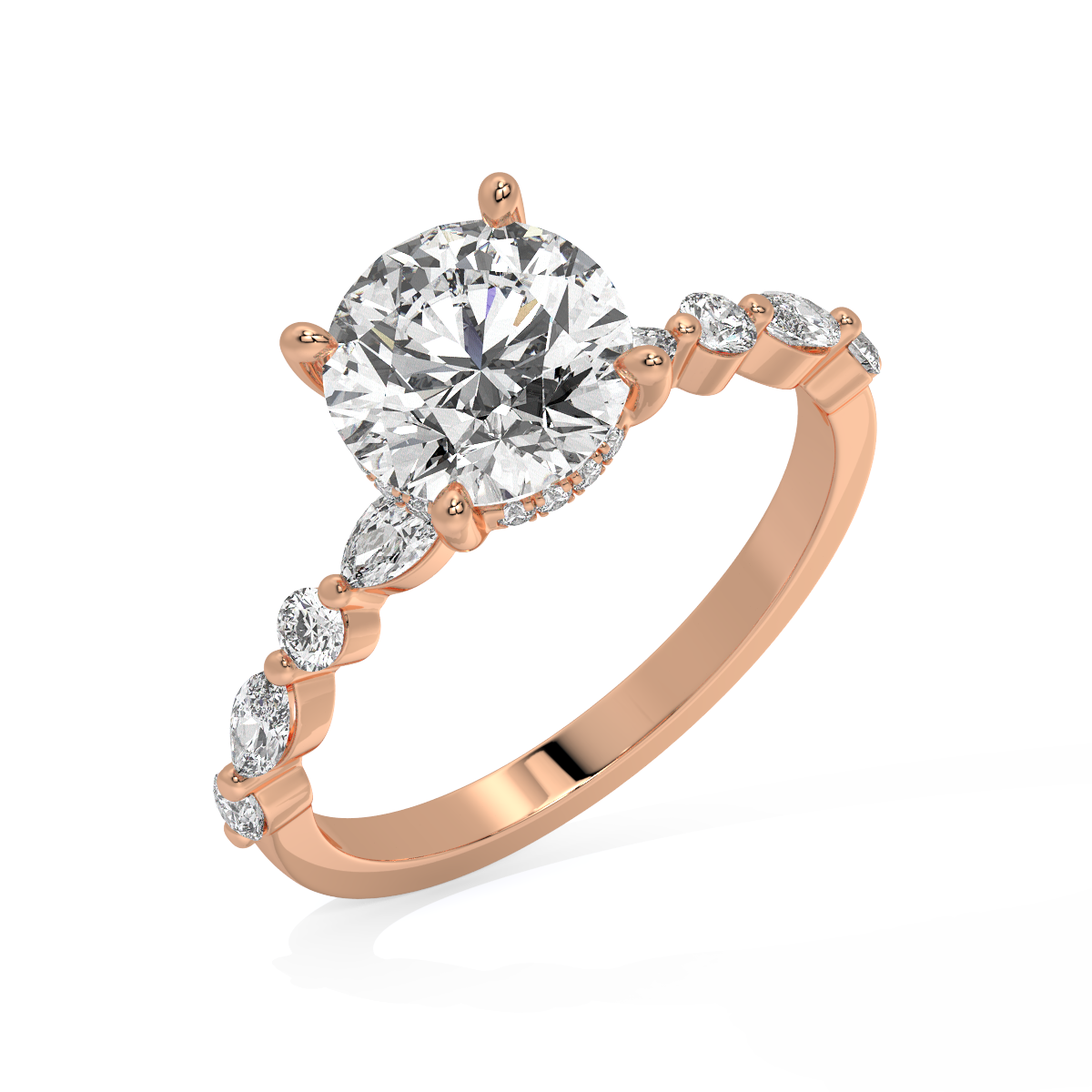 Opaline Bud Diamond Ring