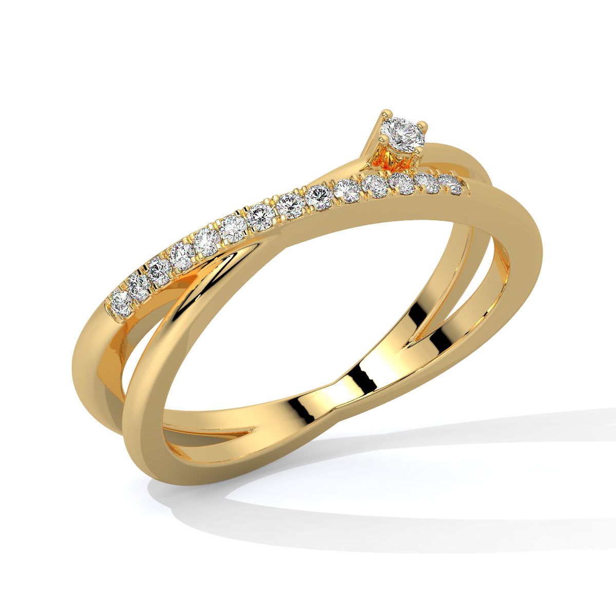 Criss-Cross Charm Diamond Ring