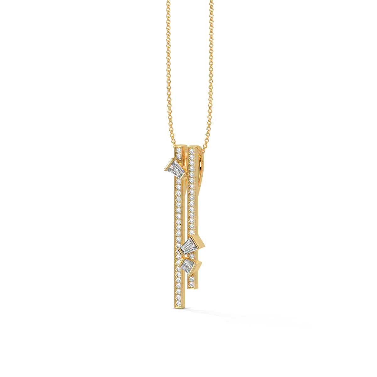 Modern Geometric Diamond Pendant