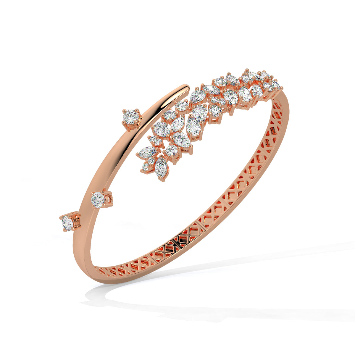 Gilded Blossom Diamond Vine Bangle