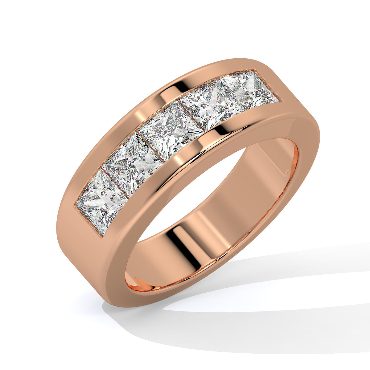 Princess-Cut Diamond Channel-Set Men's Ring