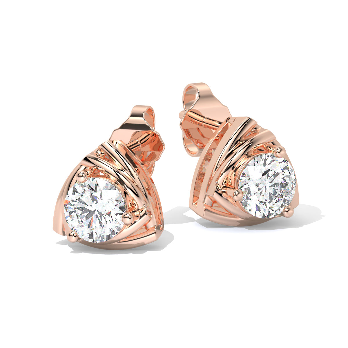 Triangle-Cut Diamond Studs