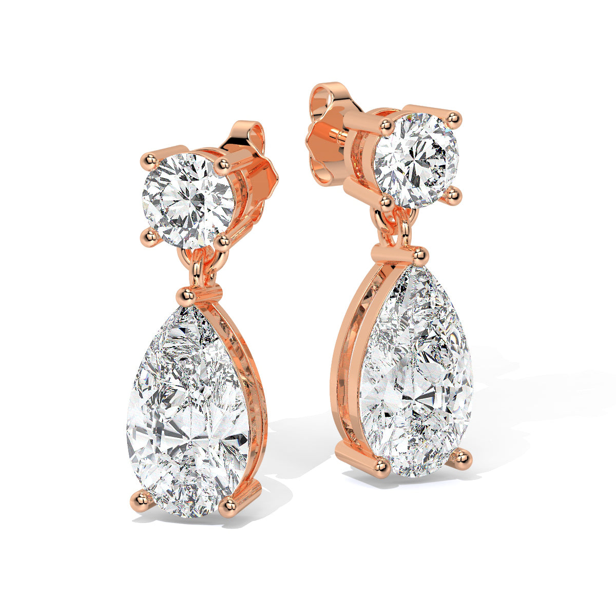 Elegant Pear-Cut Diamond Drops