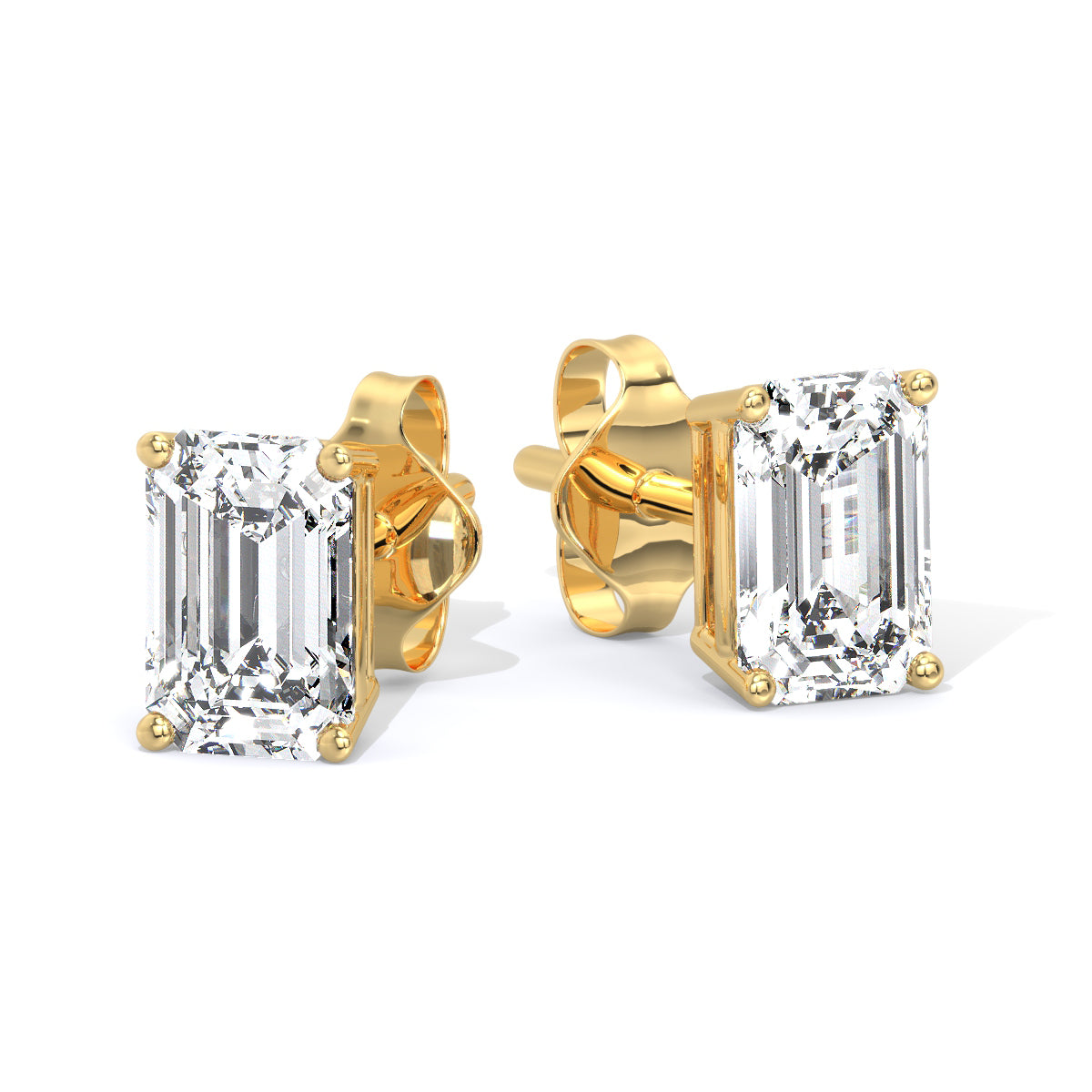 Emerald-Cut Diamond Studs