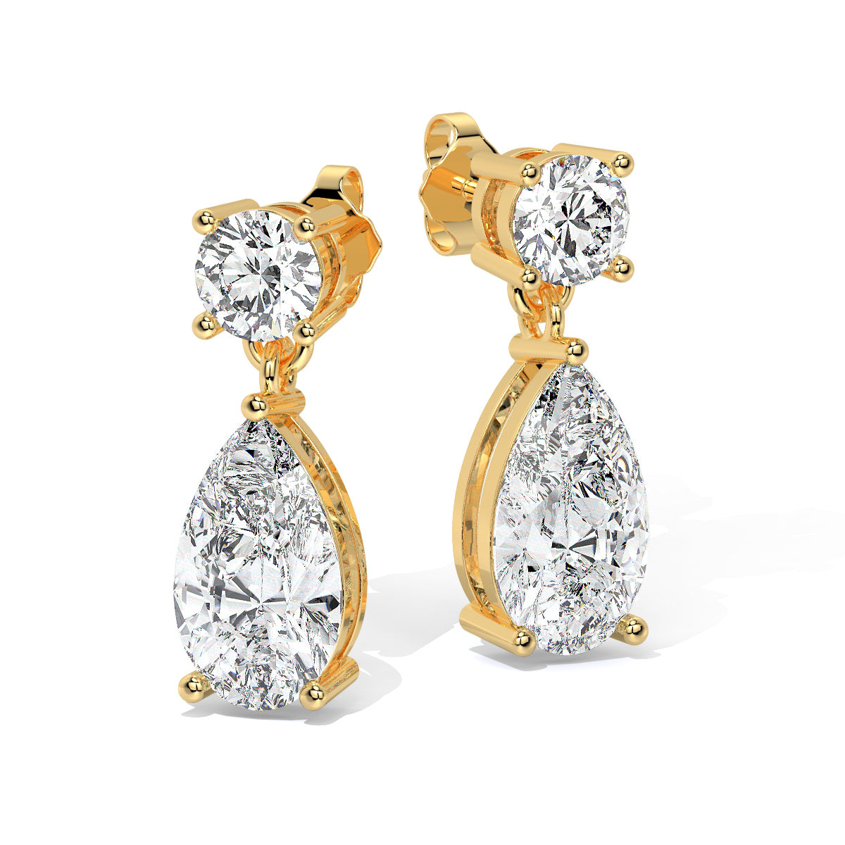 Elegant Pear-Cut Diamond Drops