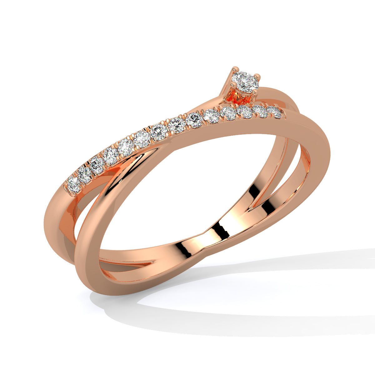 Criss-Cross Charm Diamond Ring