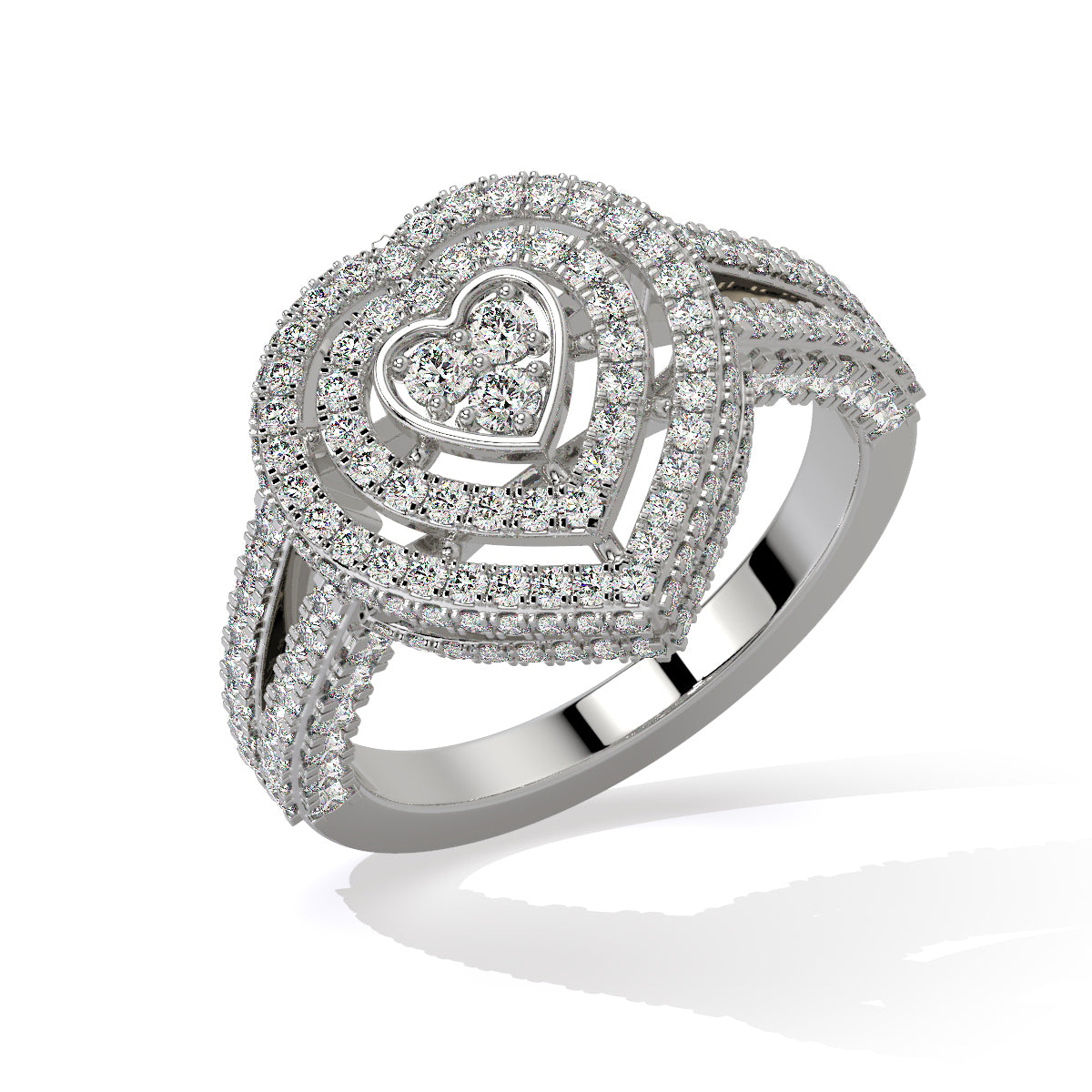 Triple Heart Diamond Ring