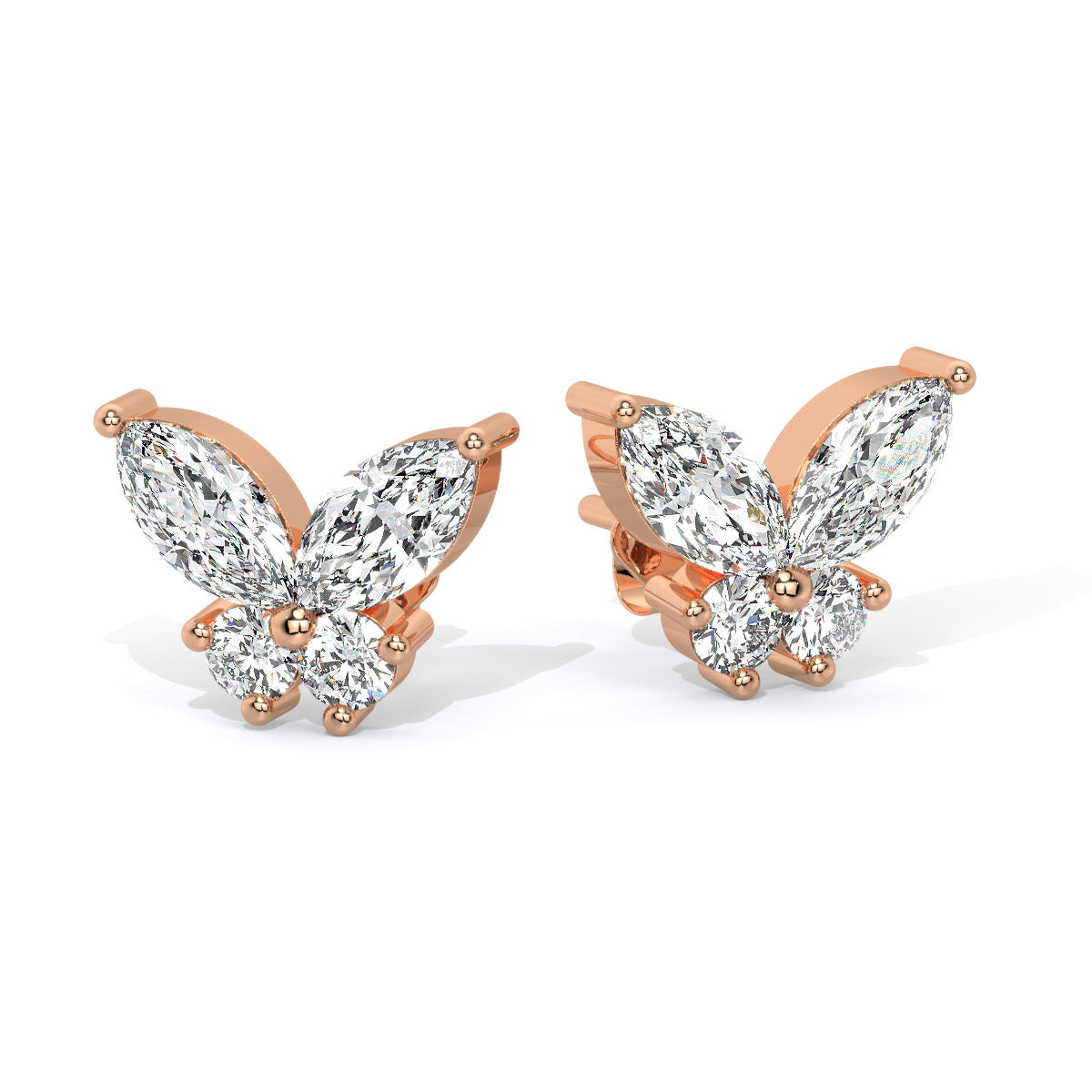 Fluttera Diamond Butterfly Studs