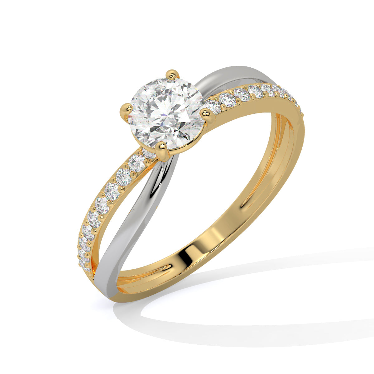 Graceful Harmony Dual-Tone Diamond Ring
