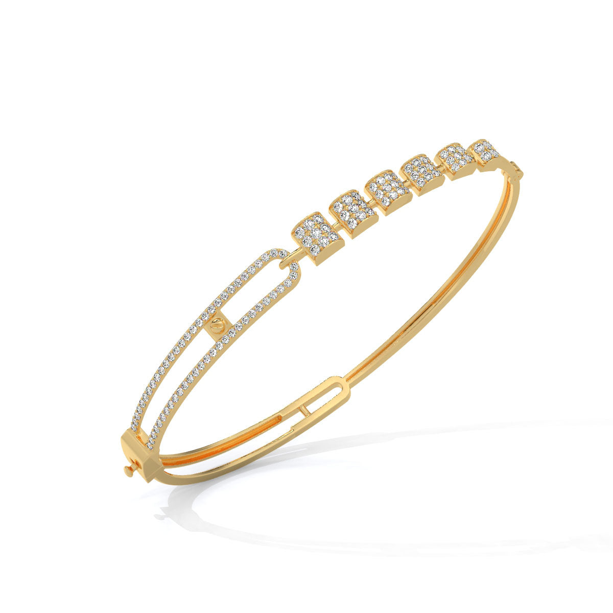 Gleam Line Diamond Connector Bangle