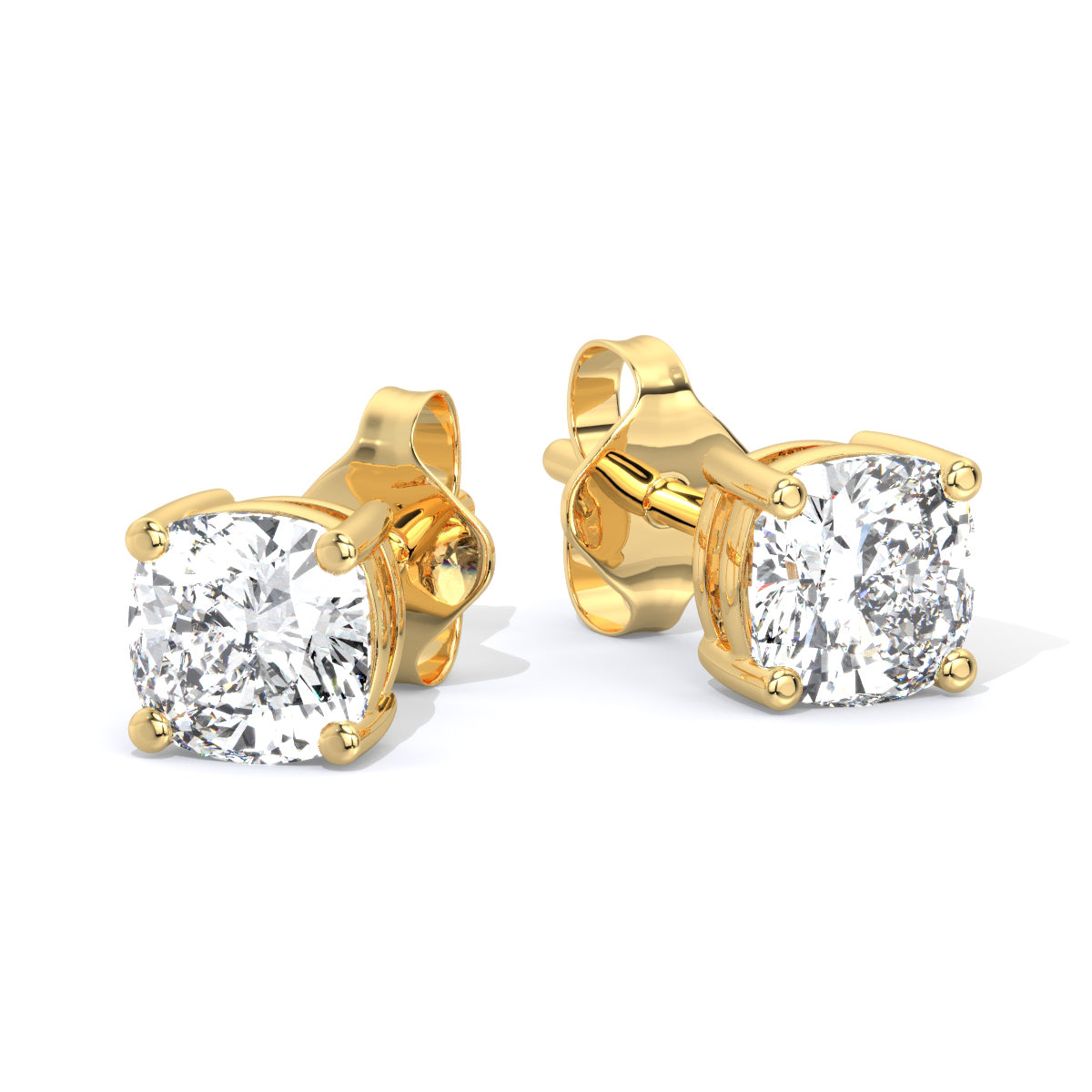 Cushion-Cut Diamond Studs