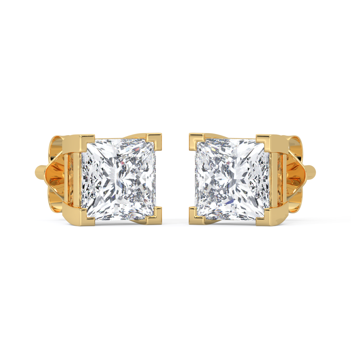 Princess-Cut Diamond Studs