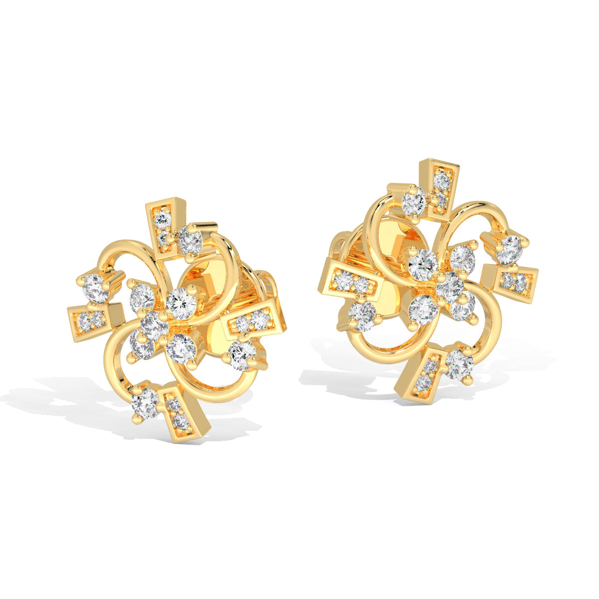 Twirl Bloom Diamond Studs