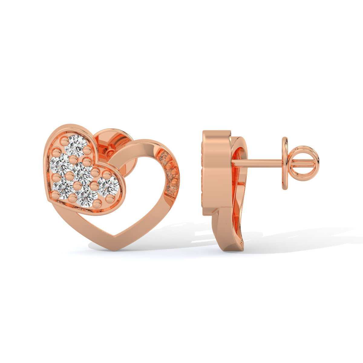 Sparkling Heartbeat Diamond Studs