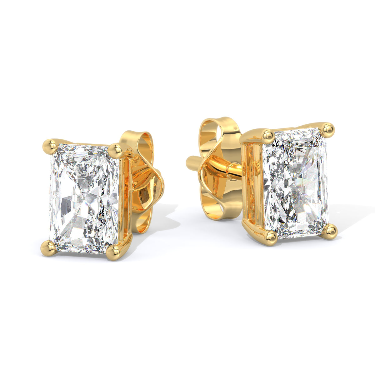 Radiant-Cut Diamond Studs