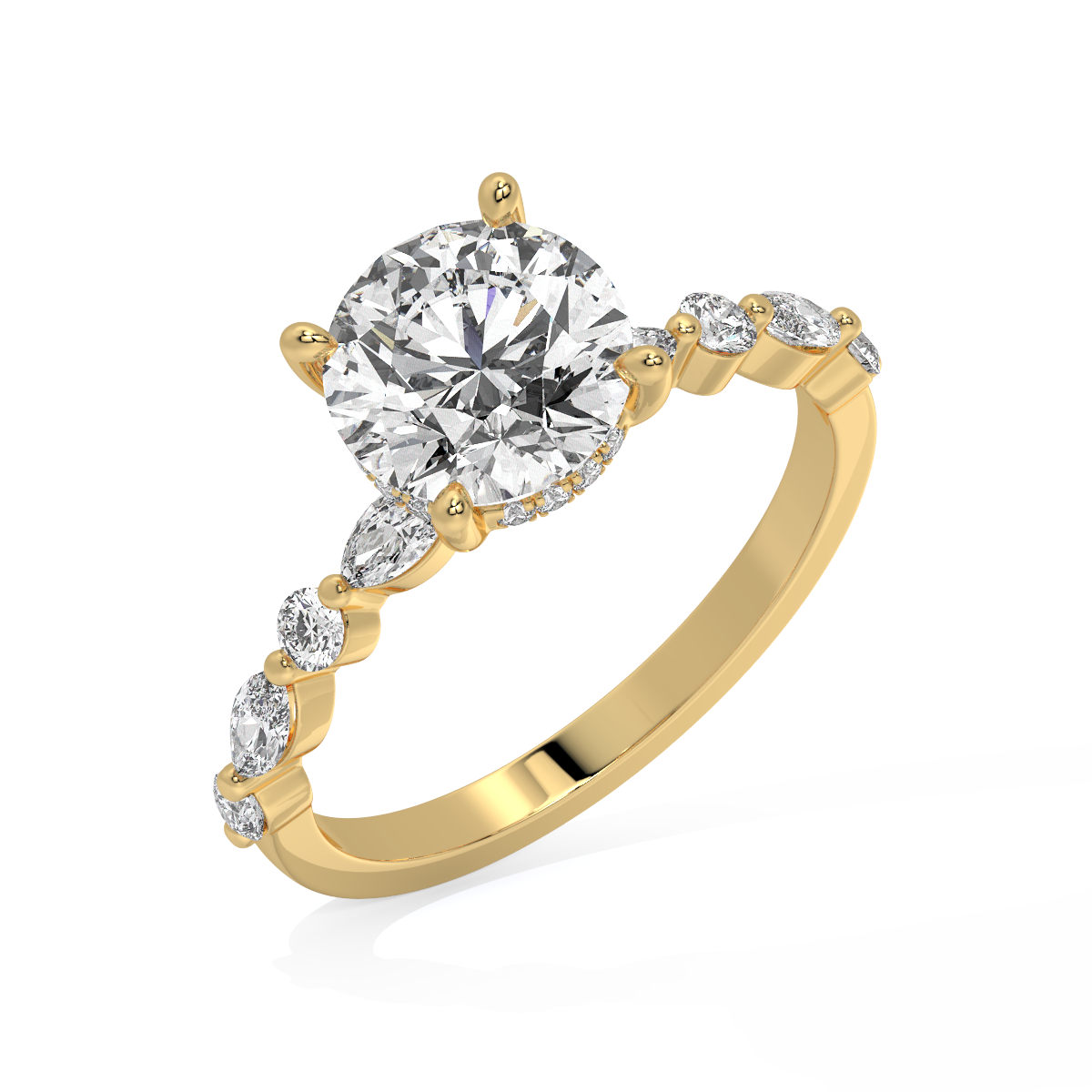 Opaline Bud Diamond Ring