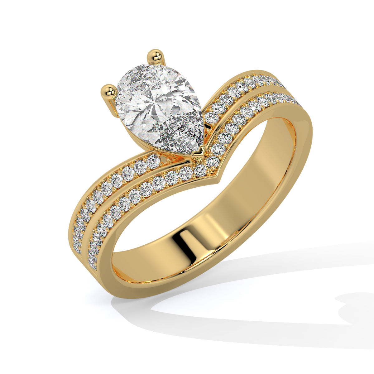 Exquisite Pear-Cut Diamond Ring