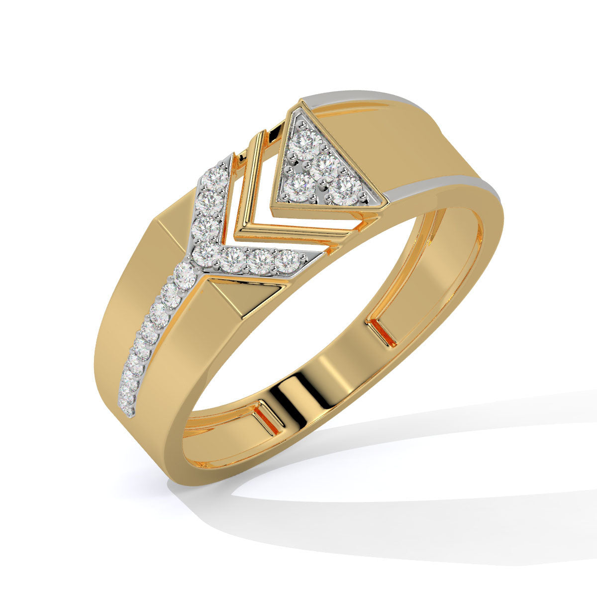 Regal Apex – Dual-Tone Men's Diamond Ring