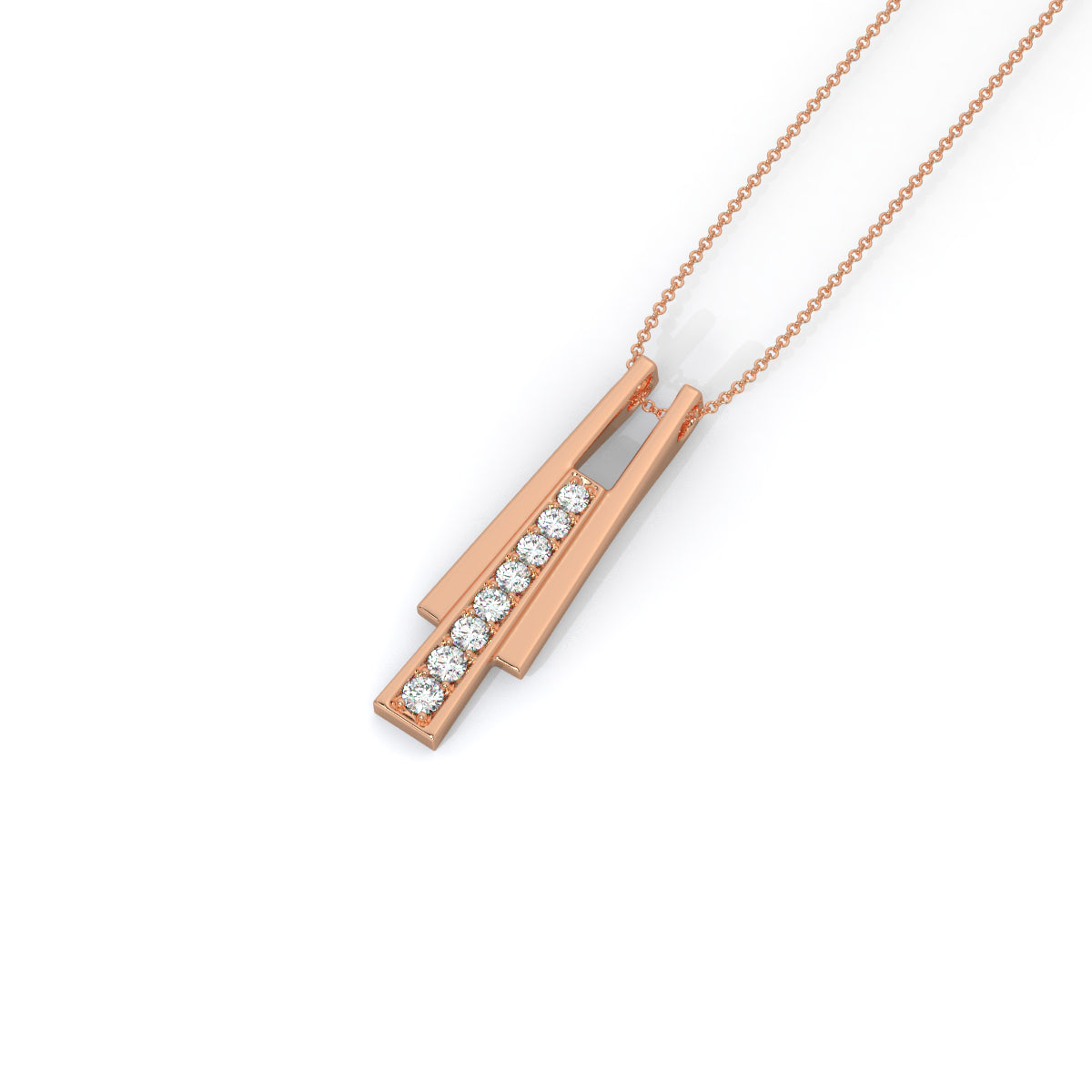 Sleek Elegance Diamond Bar Pendant