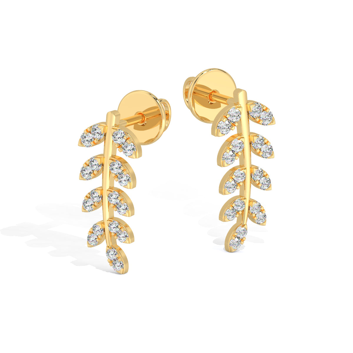 Leaf Diamond Ear Climbers