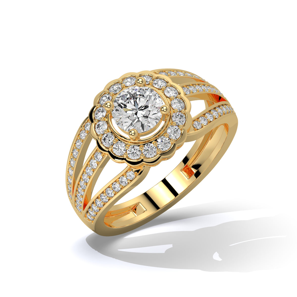 Split-Shank Diamond Ring