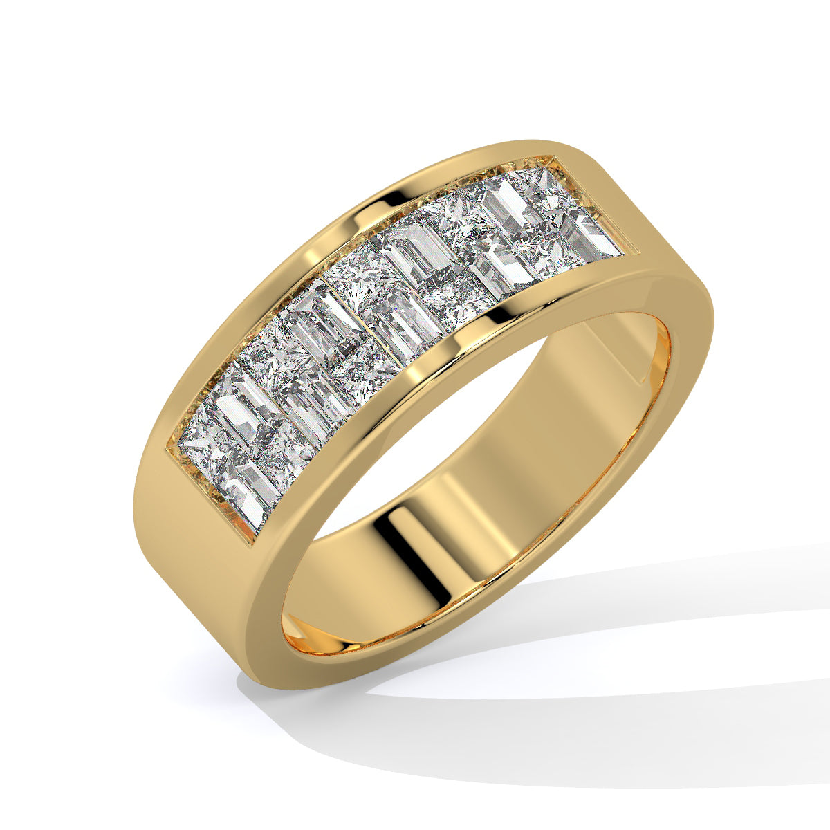 Elegant Diamond Channel-Set Men's Ring