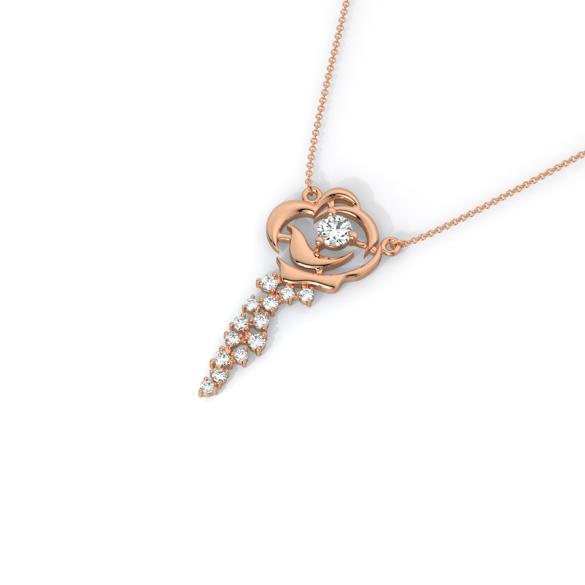 Rose Blossom Diamond Pendant