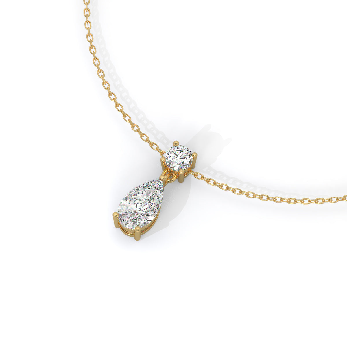 Pear-Cut Diamond Drop Pendant
