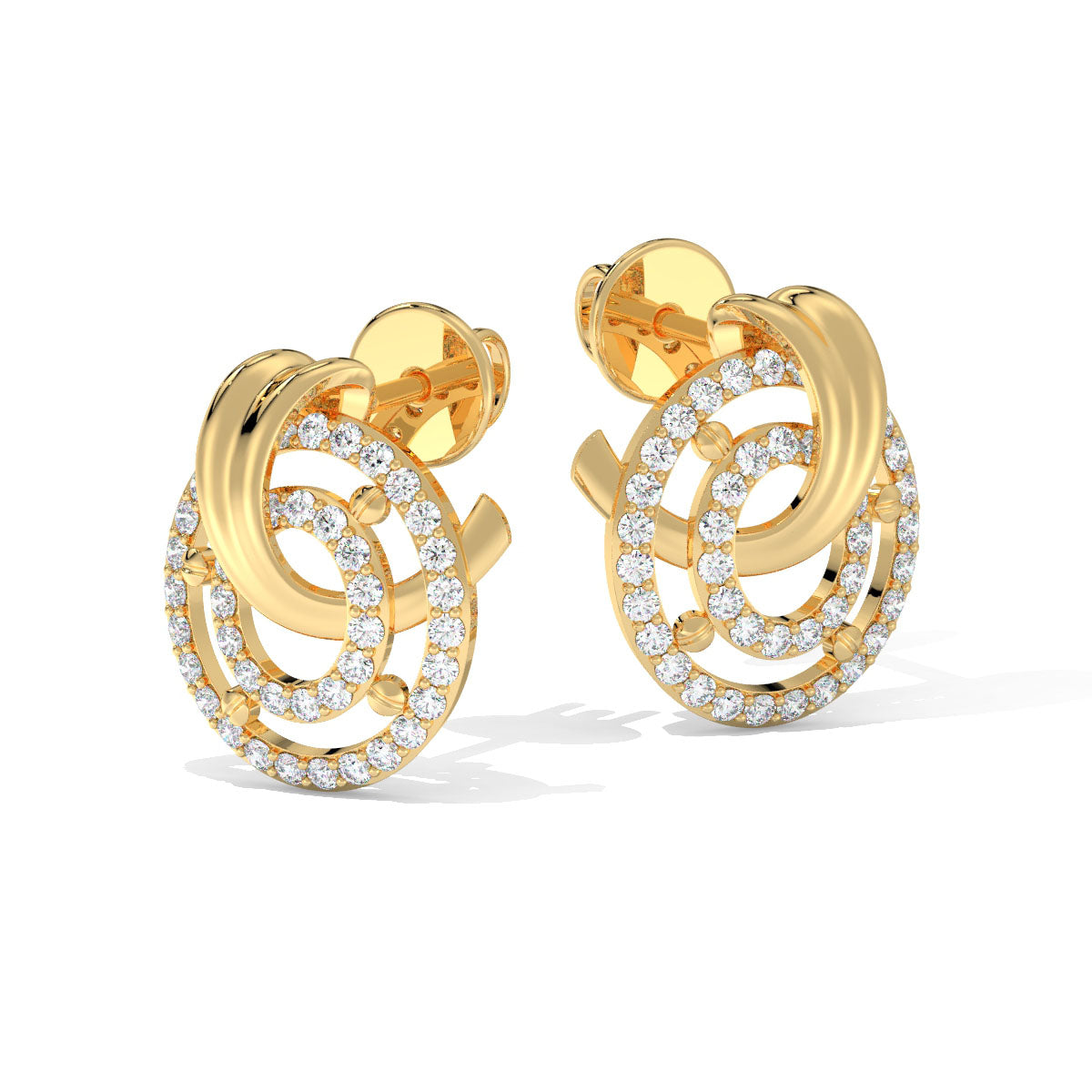 Whirling Grace Diamond Studs