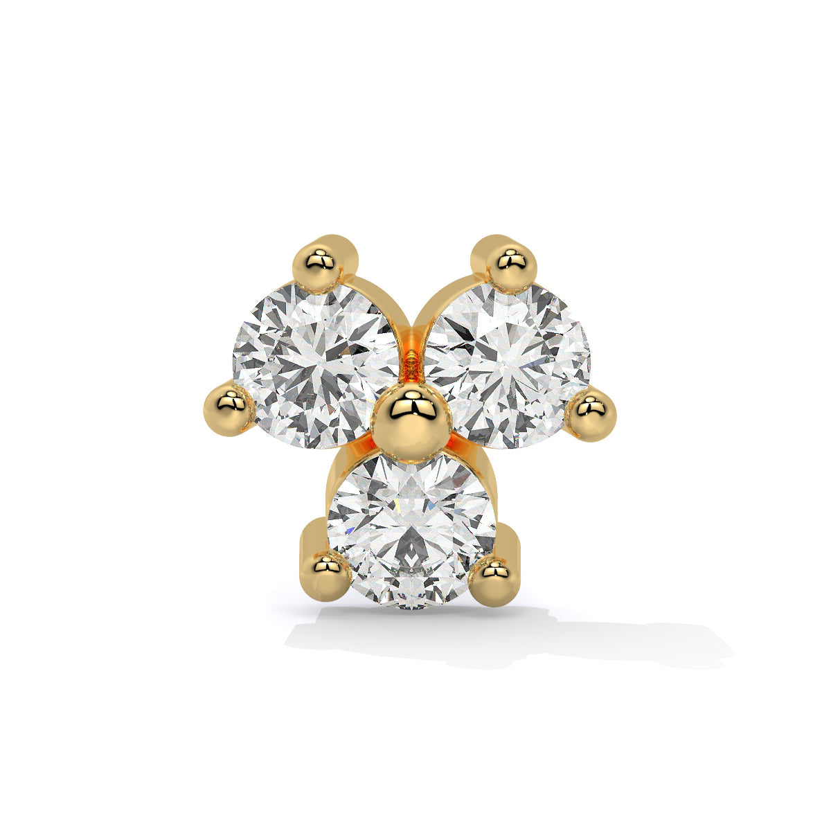 Lustrous Quad Diamond Nose Pin