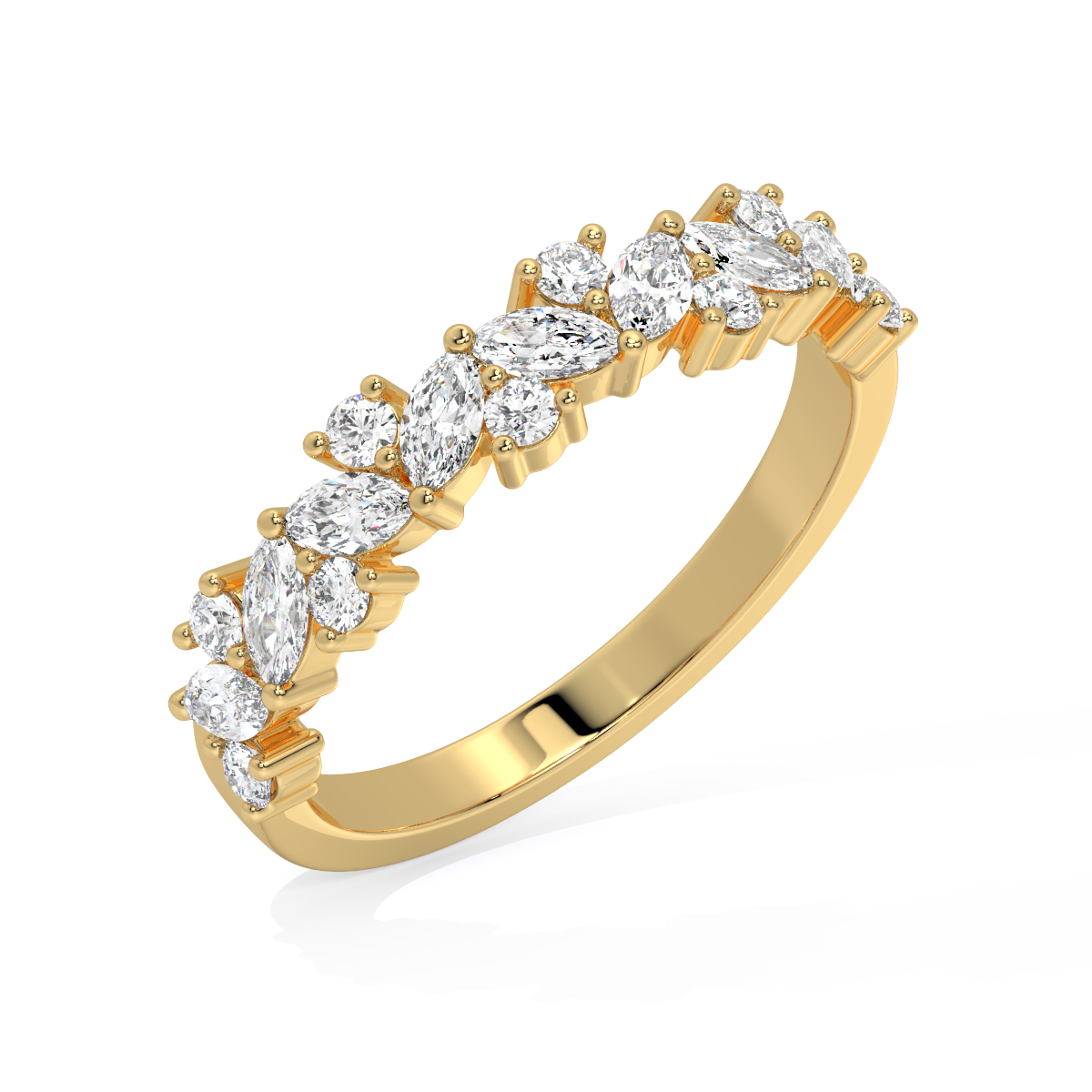 Contour Asymmetrical Diamond Ring