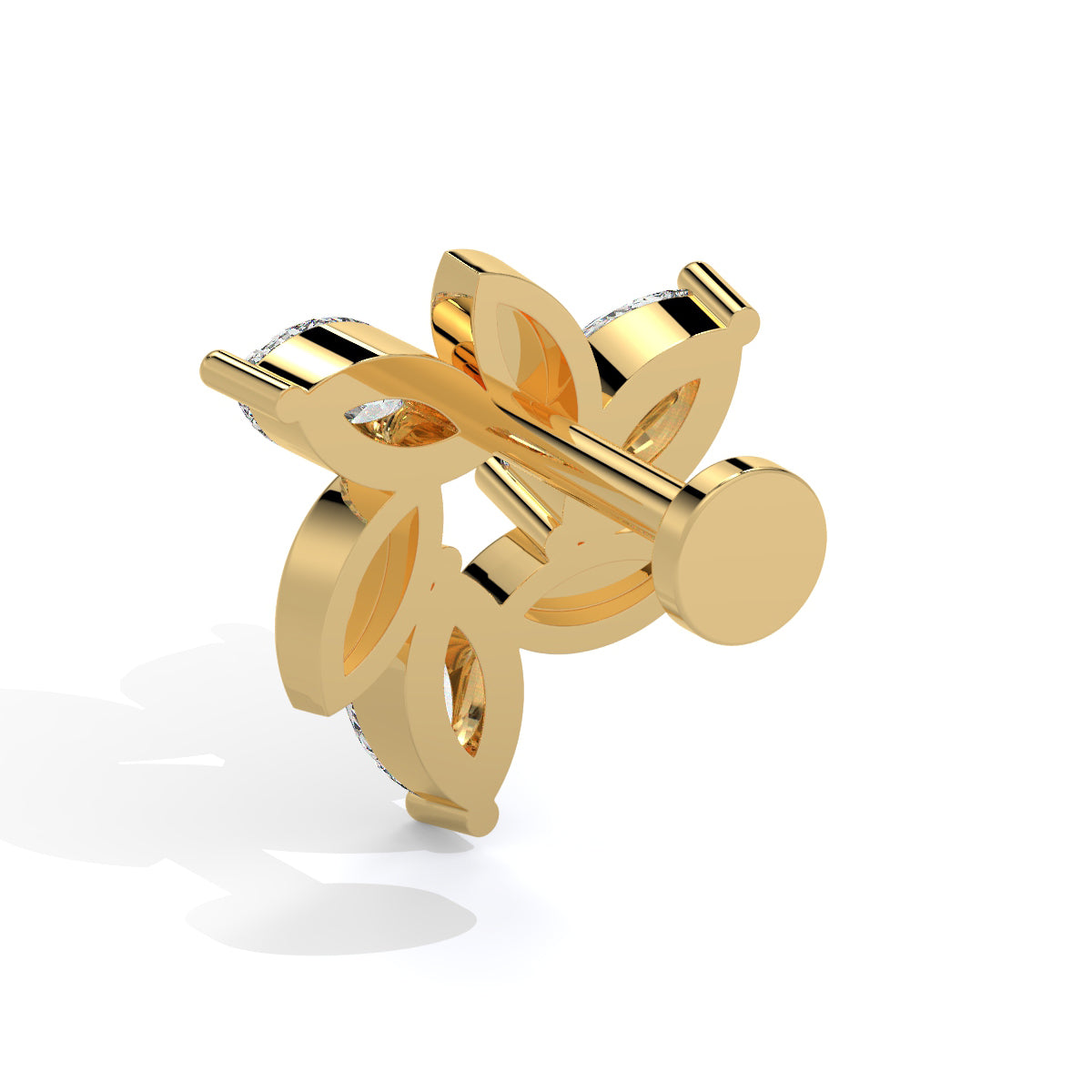 Dewdrop Blossom Diamond Nose Pin