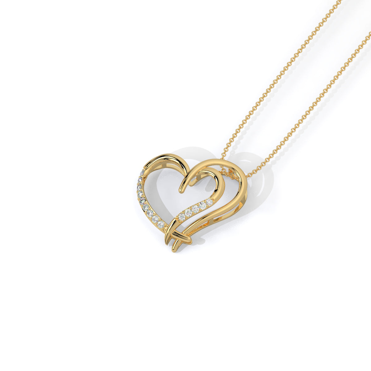 Dual-Heart Diamond Pendant